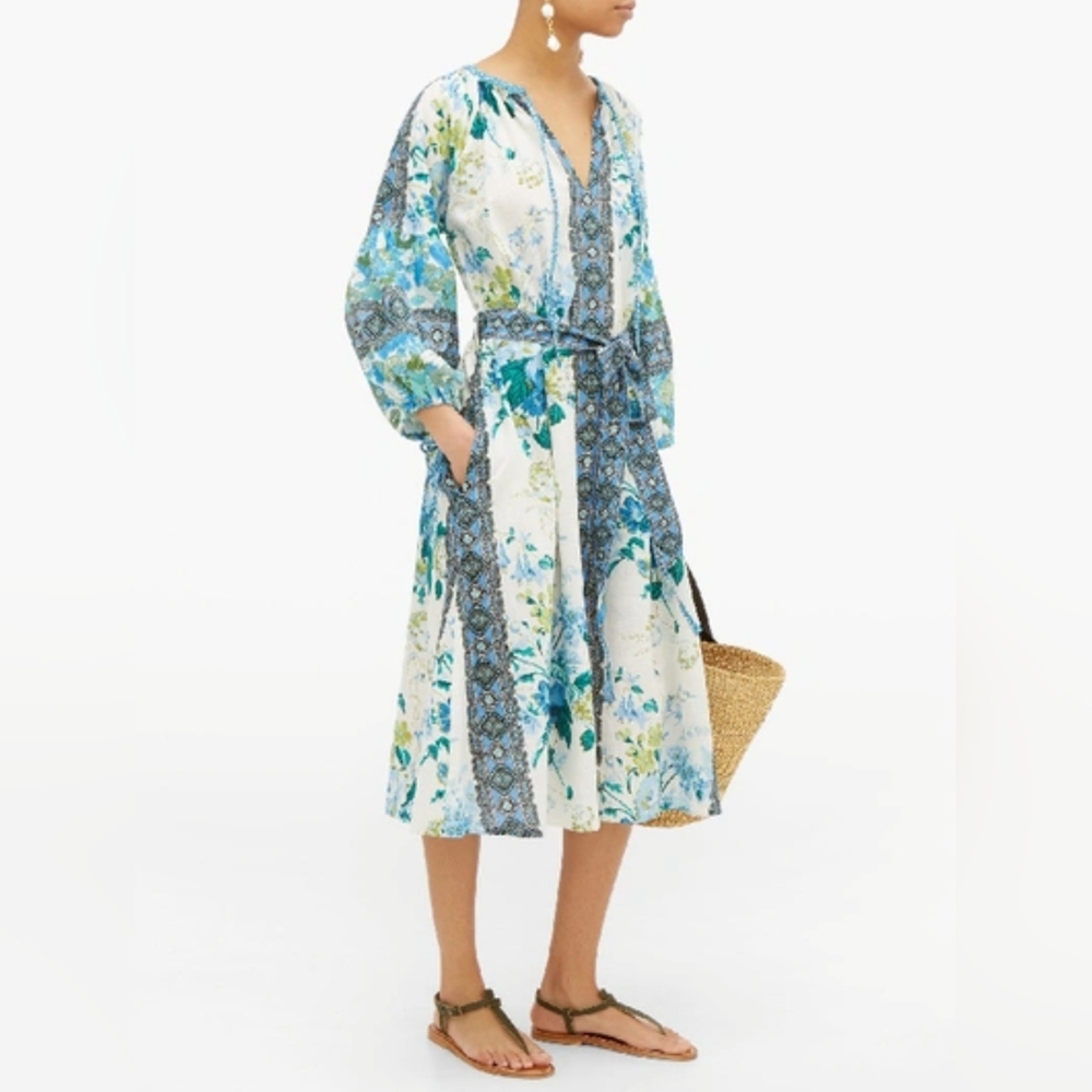 Floral Blue Midi Dress - Picture 2 of 14